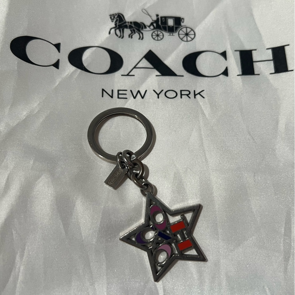 Coach Star Keychain with Pink, Purple and Red Accents